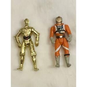 Kenner Star Wars Power of the Force Action Figures, 1995, Luke, C3PO, Vintage